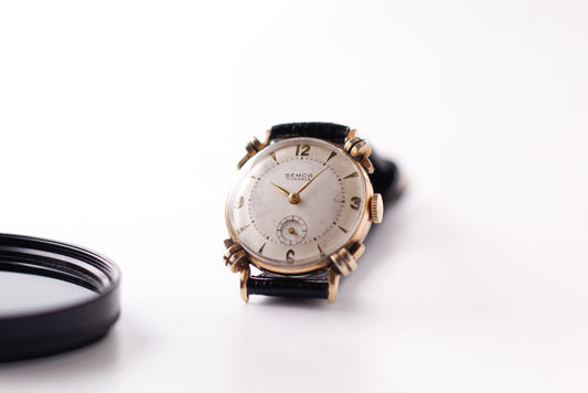 [Serviced] 1950s Semco Mechanical Art Deco Dial Men's Wrist-Watch