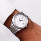 1998 Seiko Quartz Brilliant Silver Tapestry Dial Men's Wrist-Watch