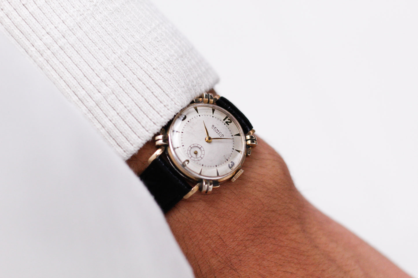 [Serviced] 1950s Semco Mechanical Art Deco Dial Men's Wrist-Watch