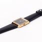 1991 Pulsar Quartz Gray Straight Grain Dial Tank Men's Wrist-Watch