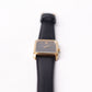 1991 Pulsar Quartz Gray Straight Grain Dial Tank Men's Wrist-Watch