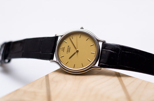 1997 Seiko Credor Straight Grain Golden Dial Men's Wirst-Watch