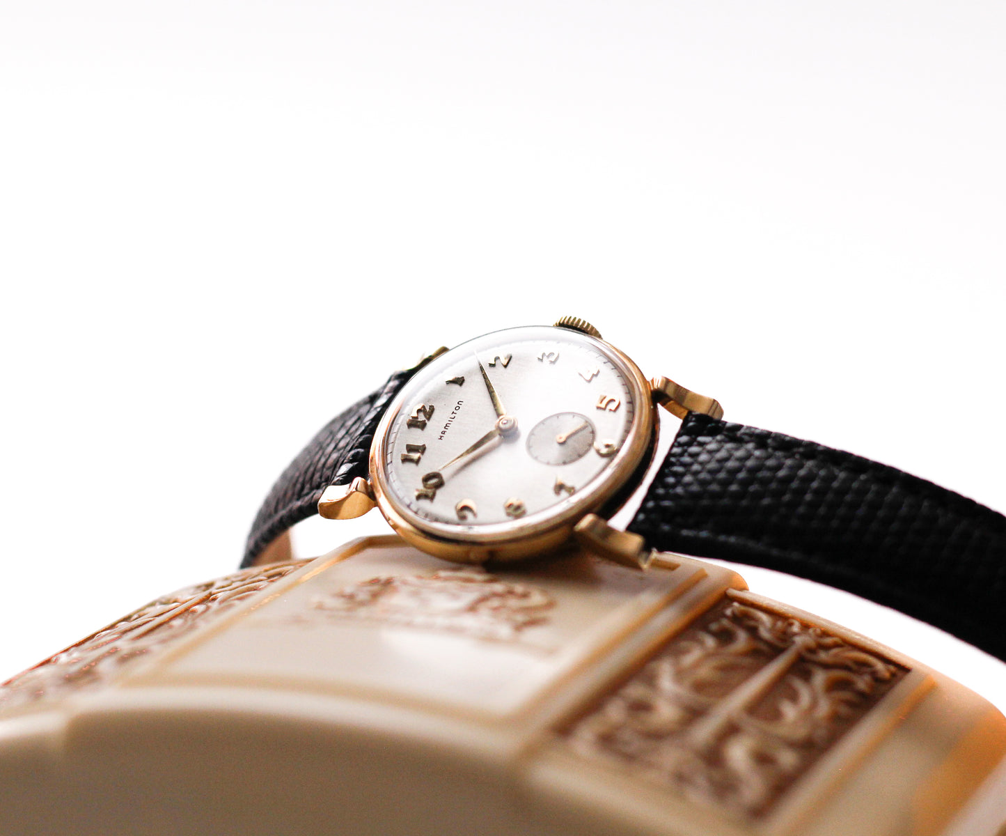 1950s Hamilton 'Neil' Mechanical Straight Grain Silver Dial 10K Filled Case Men's Wrist-Watch W/Box & Papers