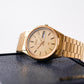 [Near Mint] 1985 Seiko SQ Quartz Straight Grain Golden Dial Men's Wrist-Watch W/Box & Papers