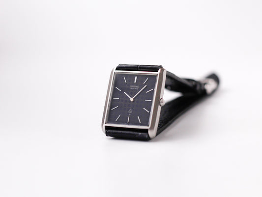 1977 Seiko Quartz Midnight Blue Dial Tank Men's Wrist-Watch