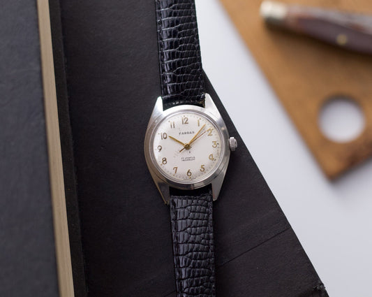 [Serviced] 1960s Farrar Cream White Dial Men's Wrist-Watch