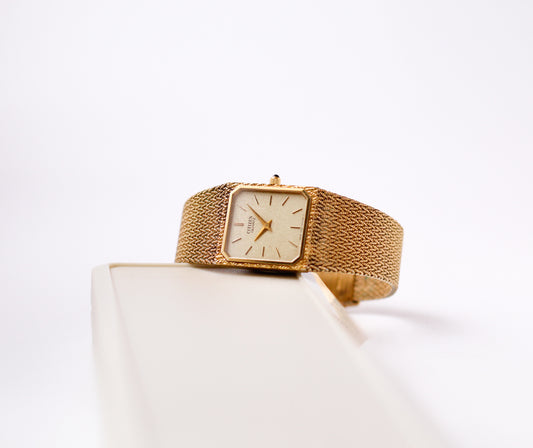 1984 Citizen Quartz Golden Washi Dial 'Golden Nugget' Case Men's Wrist-Watch W/Box