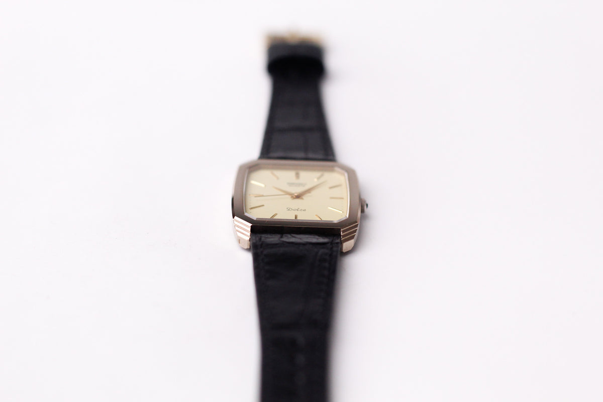 1982 Seiko Dolce Light Golden Dial Tungsten Case Men's Wrist-Watch