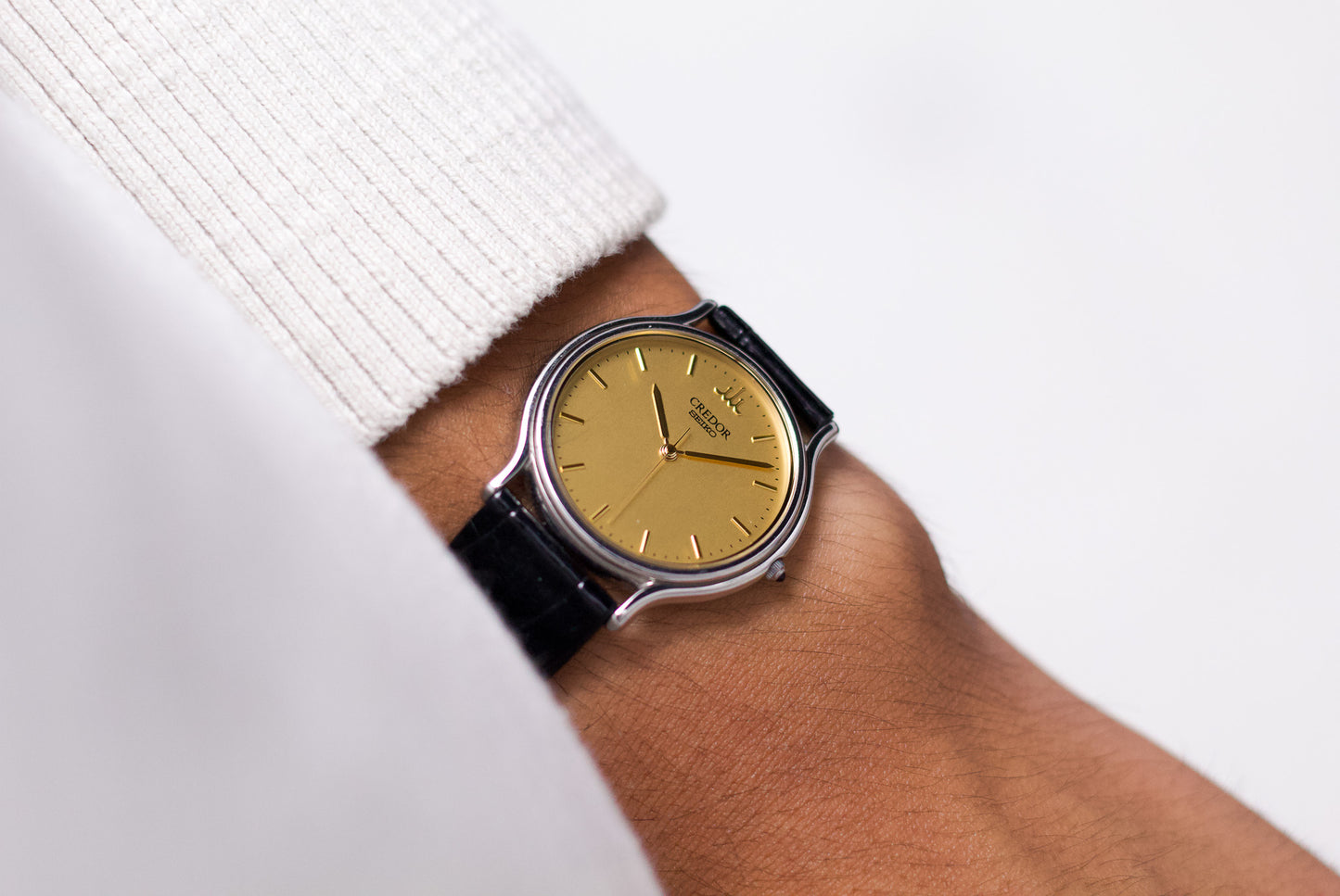 1997 Seiko Credor Straight Grain Golden Dial Men's Wirst-Watch
