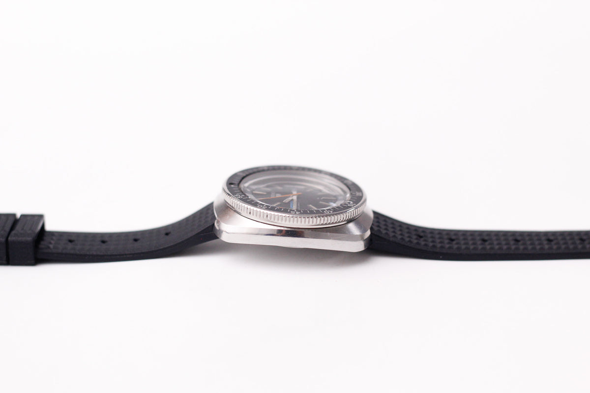 [Serviced] 1969 Seiko 5 'Double Hurricane' Matte Black Dial Men's Wrist-Watch