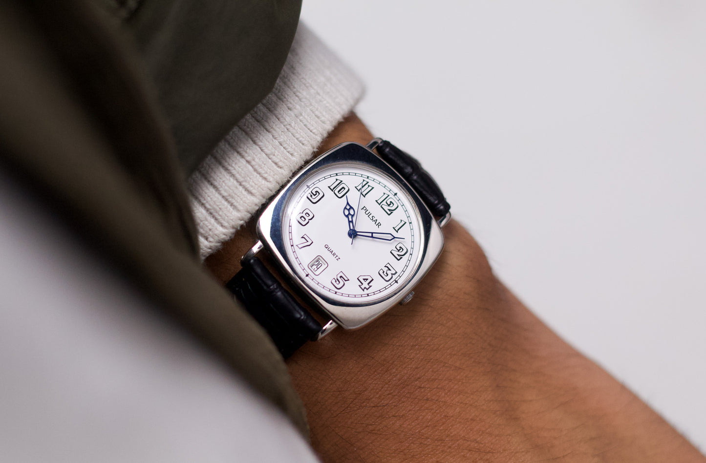 [Near Mint] 2001 Pulsar Quartz Early Century Railway Dial Men's Wrist-Watch