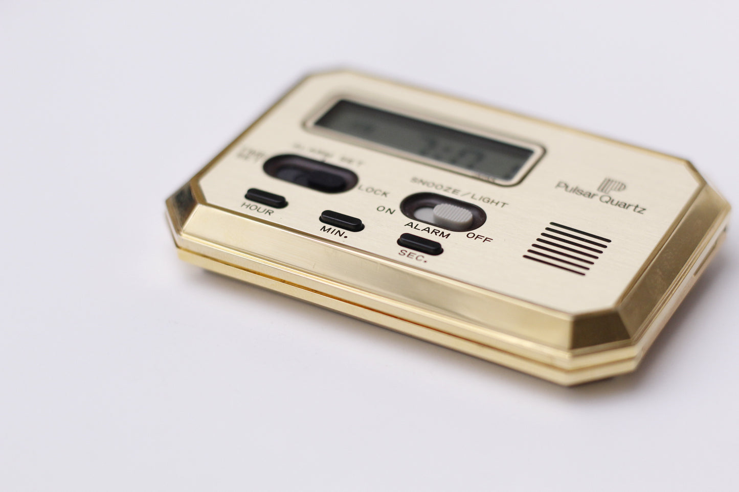 [Near Mint] 1993 Pulsar Quartz Travel Alarm W/Box & Papers