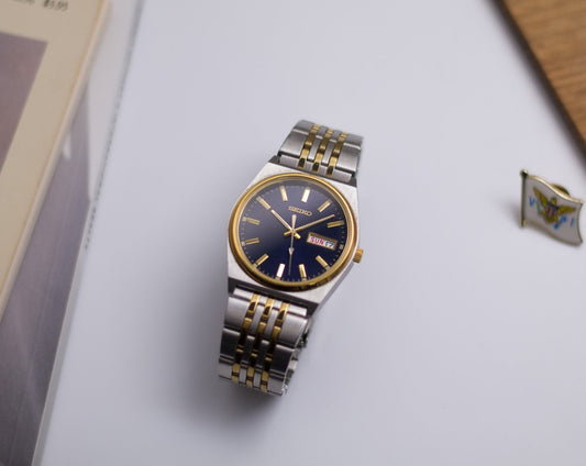 1993 Seiko Midnight Blue Two Tone Men's Wrist-Watch