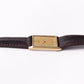 1986 Seiko Quartz Straight Grain Golden Dial Tank Men's Wrist-Watch