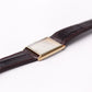 1986 Seiko Quartz Straight Grain Golden Dial Tank Men's Wrist-Watch