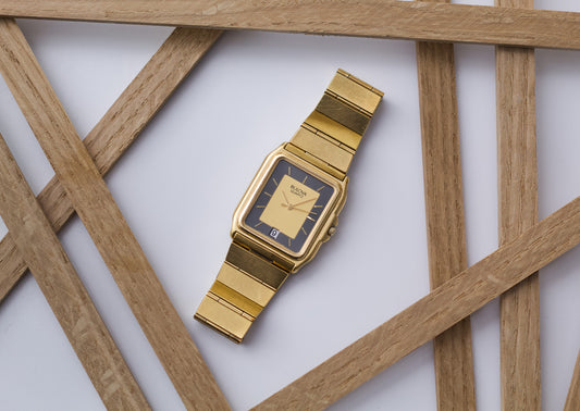 1980s Bulova 'Baby Santos' Golden-Gray Dial Men's Wrist-Watch