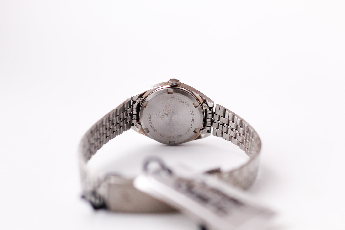 [New Old Stock] 1992 Pulsar Quartz Silver Linen Dial Ladies' Wrist-Watch W/Box & Tag