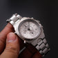 1996 Seiko Quartz Gray Sunburst Dial Chronograph-Alarm Men's Wrist-Watch