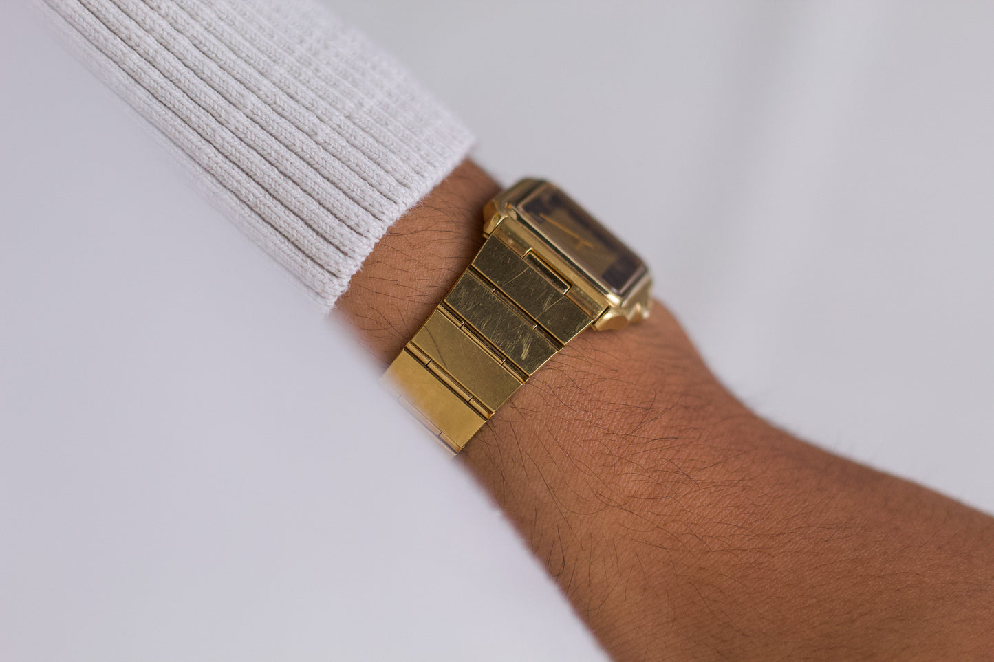1980s Bulova 'Baby Santos' Golden-Gray Dial Men's Wrist-Watch