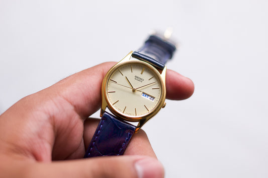 1997 Seiko Warm Gold Toned Men's Dress Wrist-Watch