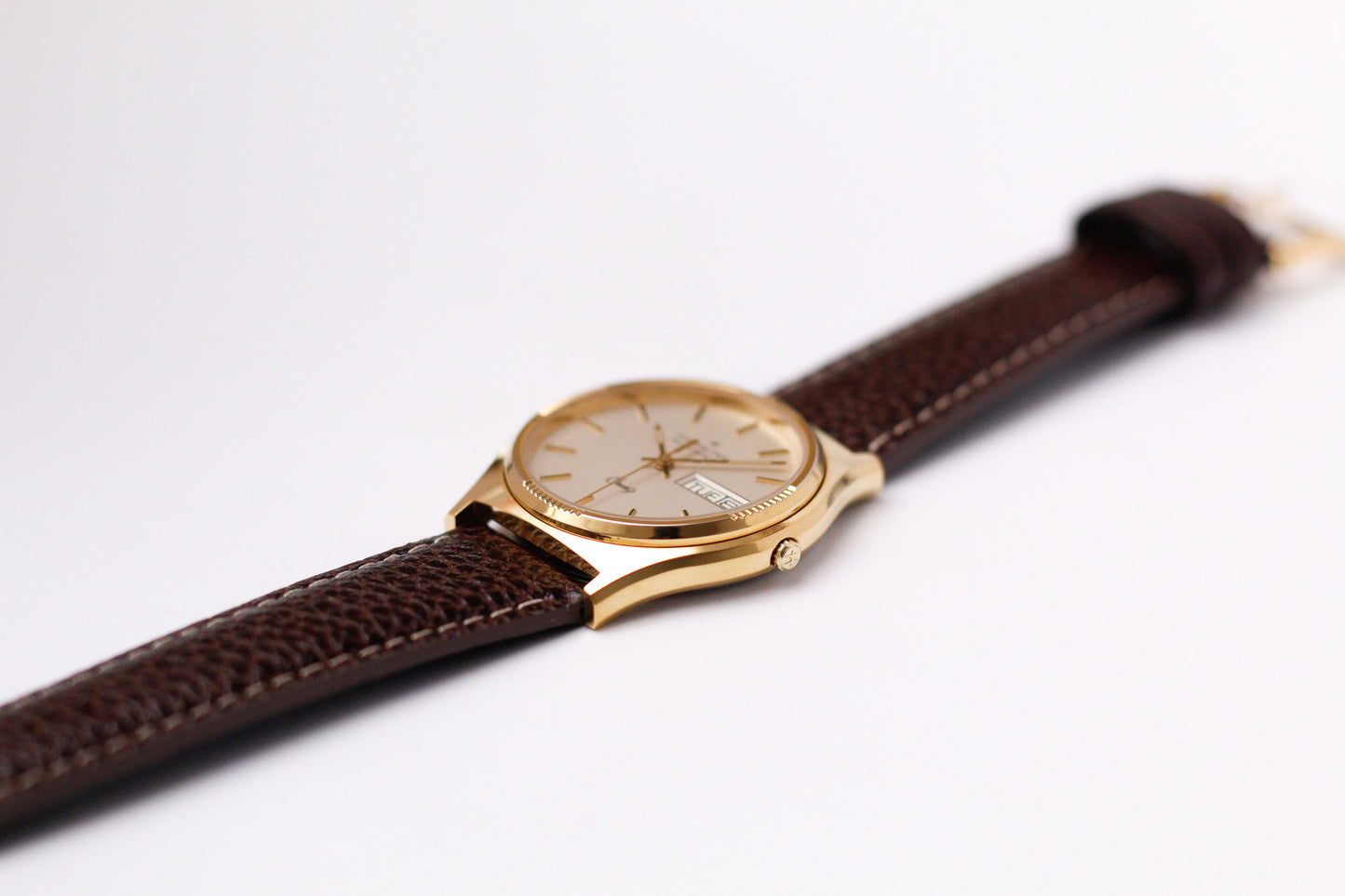 [Mint] 1987 Hamilton Quartz Light Golden Dial Men's Wrist-Watch W/Box & Papers