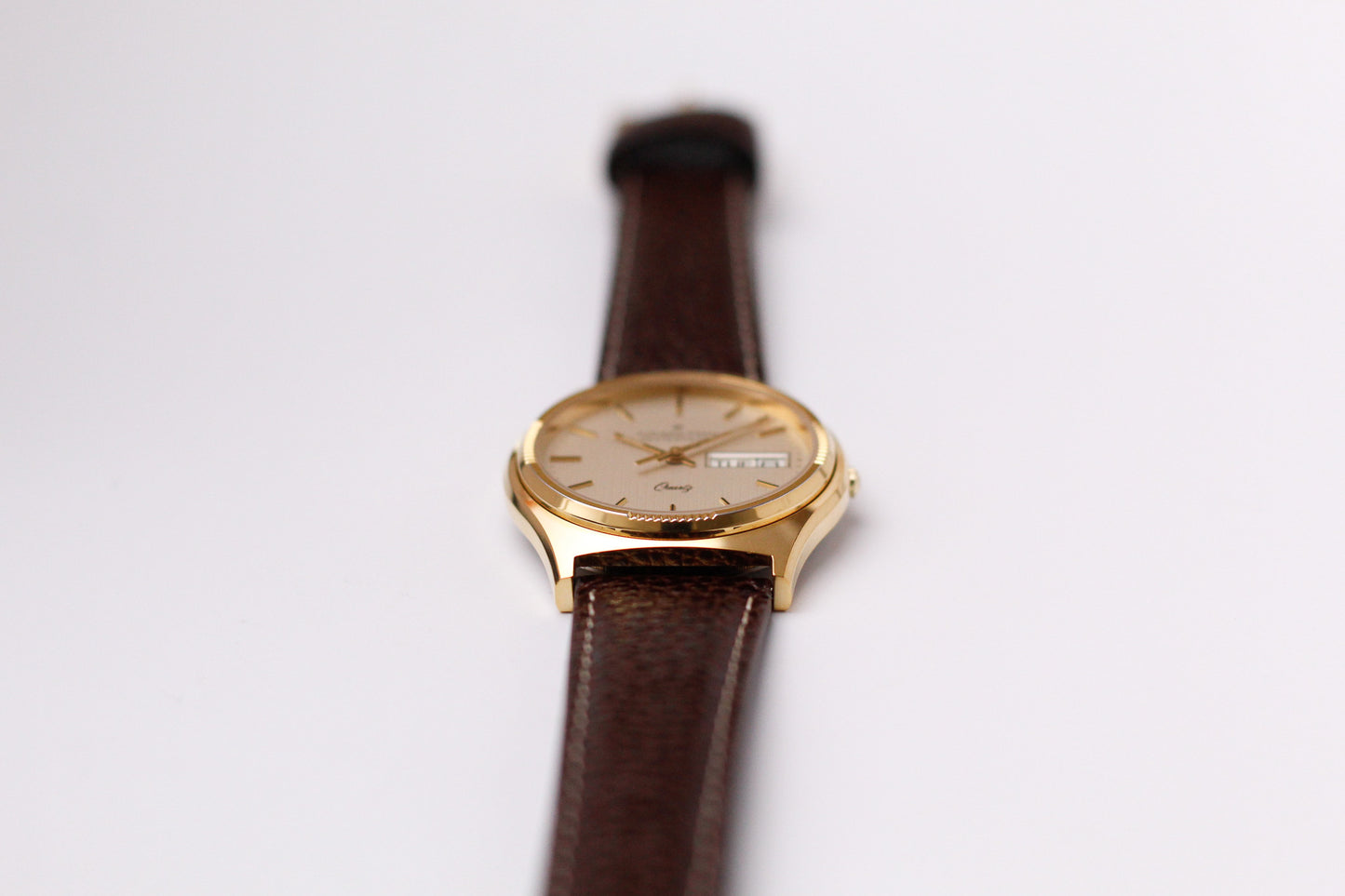 [Mint] 1987 Hamilton Quartz Light Golden Dial Men's Wrist-Watch W/Box & Papers