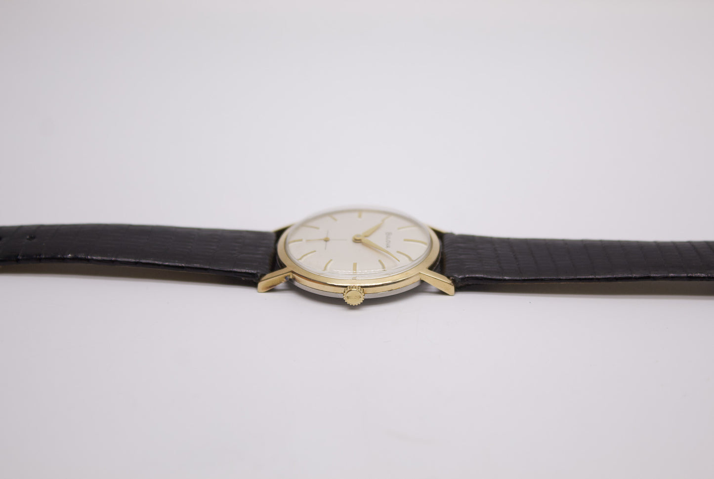 1960 Bulova Mechanical 'Baby Calatrava' Cream White Dial Men's Wrist-Watch