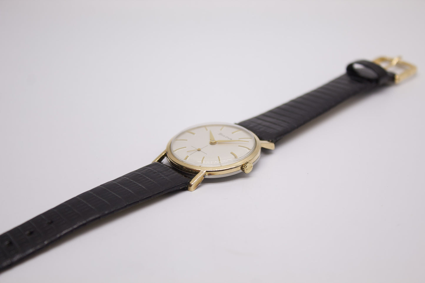 1960 Bulova Mechanical 'Baby Calatrava' Cream White Dial Men's Wrist-Watch