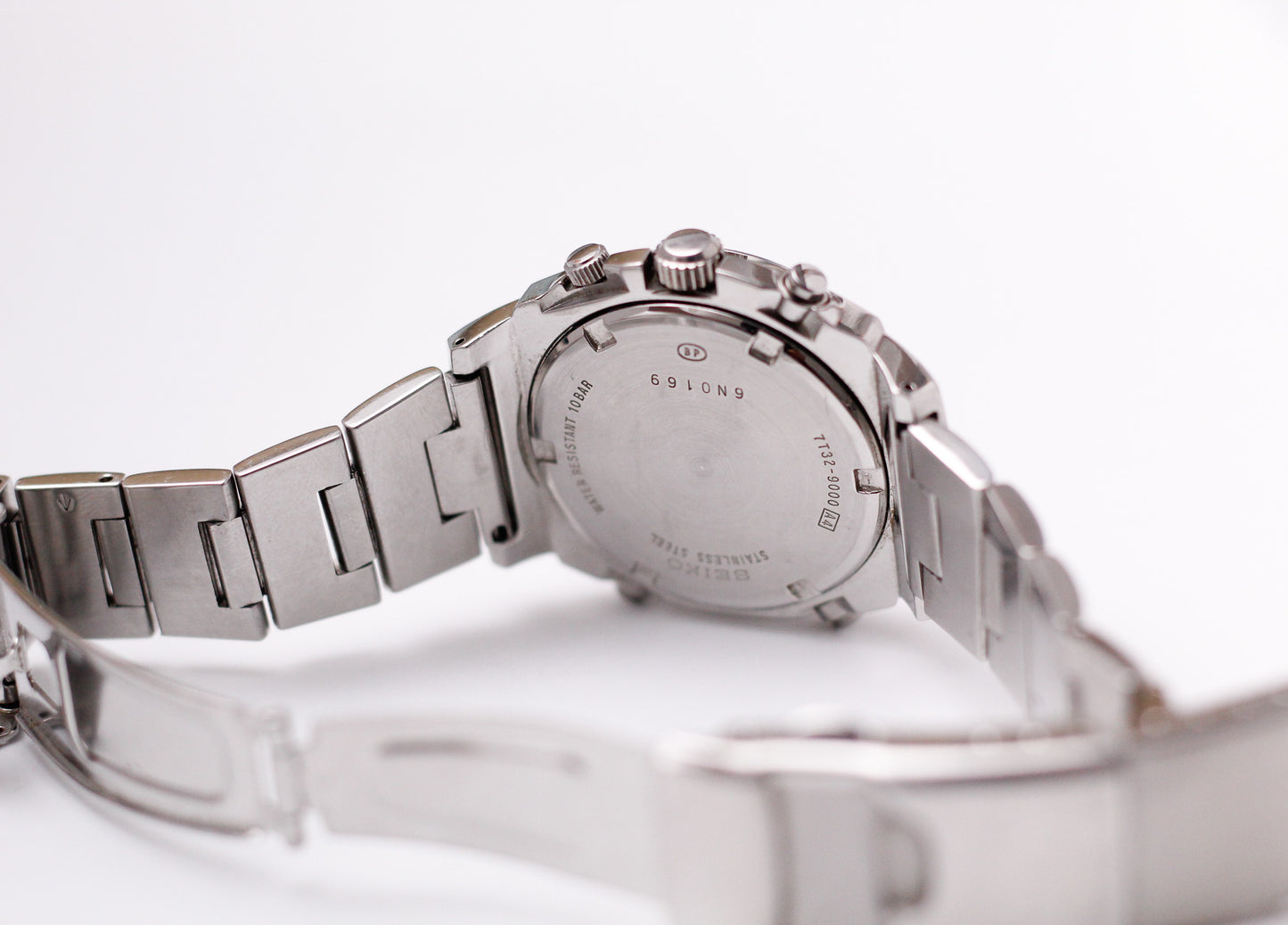 1996 Seiko Quartz Gray Sunburst Dial Chronograph-Alarm Men's Wrist-Watch