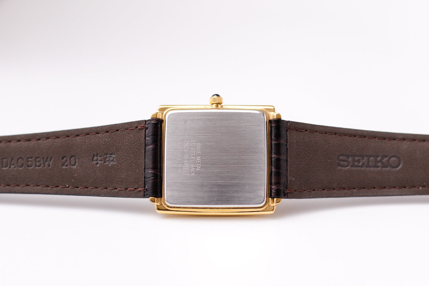 2003 Seiko Quartz Golden Sunburst Dial Tank Men's Wrist-Watch