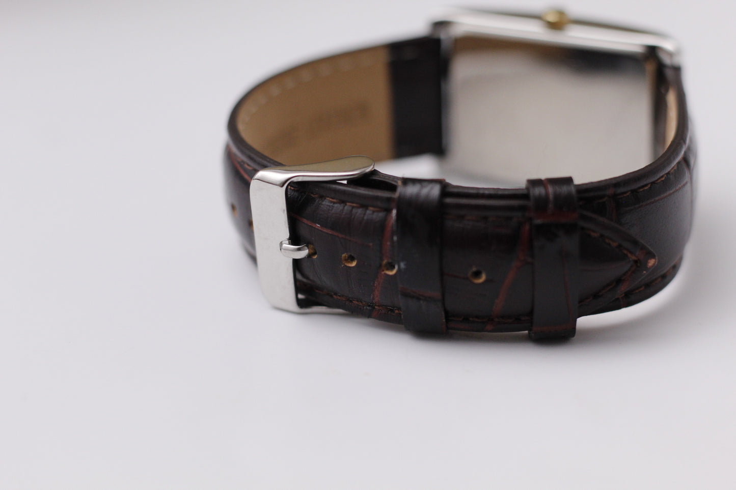 [Near Mint] 2015 Pulsar Quartz Tank Textured Roman Dial Men's Wrist-Watch W/Box & Papers