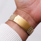 [Near Mint] 1985 Seiko SQ Quartz Straight Grain Golden Dial Men's Wrist-Watch W/Box & Papers