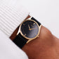 1986 Seiko Quartz Black Bark Dial Men's Wrist-Watch