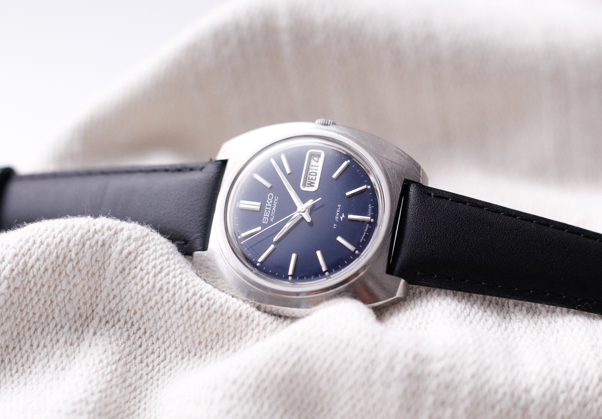 [Serviced] 1974 Seiko Automatic Marine Blue Dial Men's Wrist-Watch
