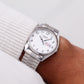 2004 Pulsar Quartz Straight Grain Silver Dial Men's Wrist-Watch W/Box