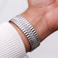 2004 Pulsar Quartz Straight Grain Silver Dial Men's Wrist-Watch W/Box