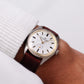 [Serviced] 1960s Jean Cardot Straight Grain Silver Dial Men's Wrist-Watch