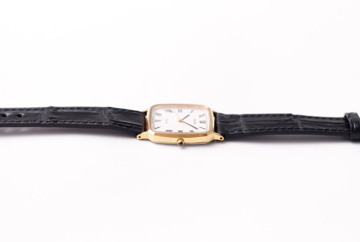 1989 Seiko Quartz Dolce Stark White Roman Dial Men's Wrist-Watch