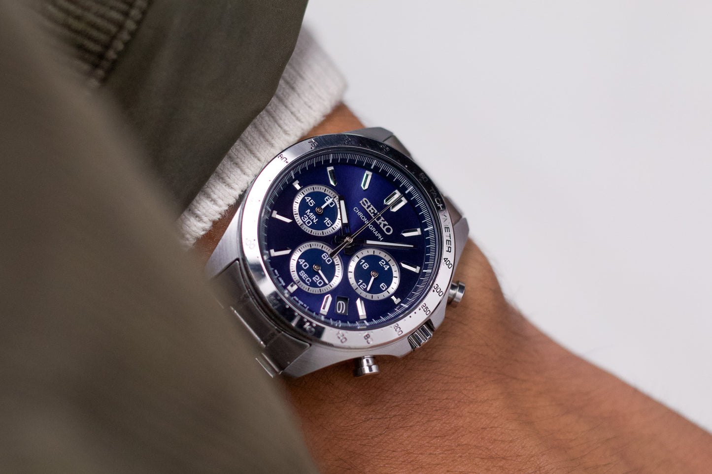 2009 Seiko Quartz Marine Blue Chronograph Men's Wrist-Watch