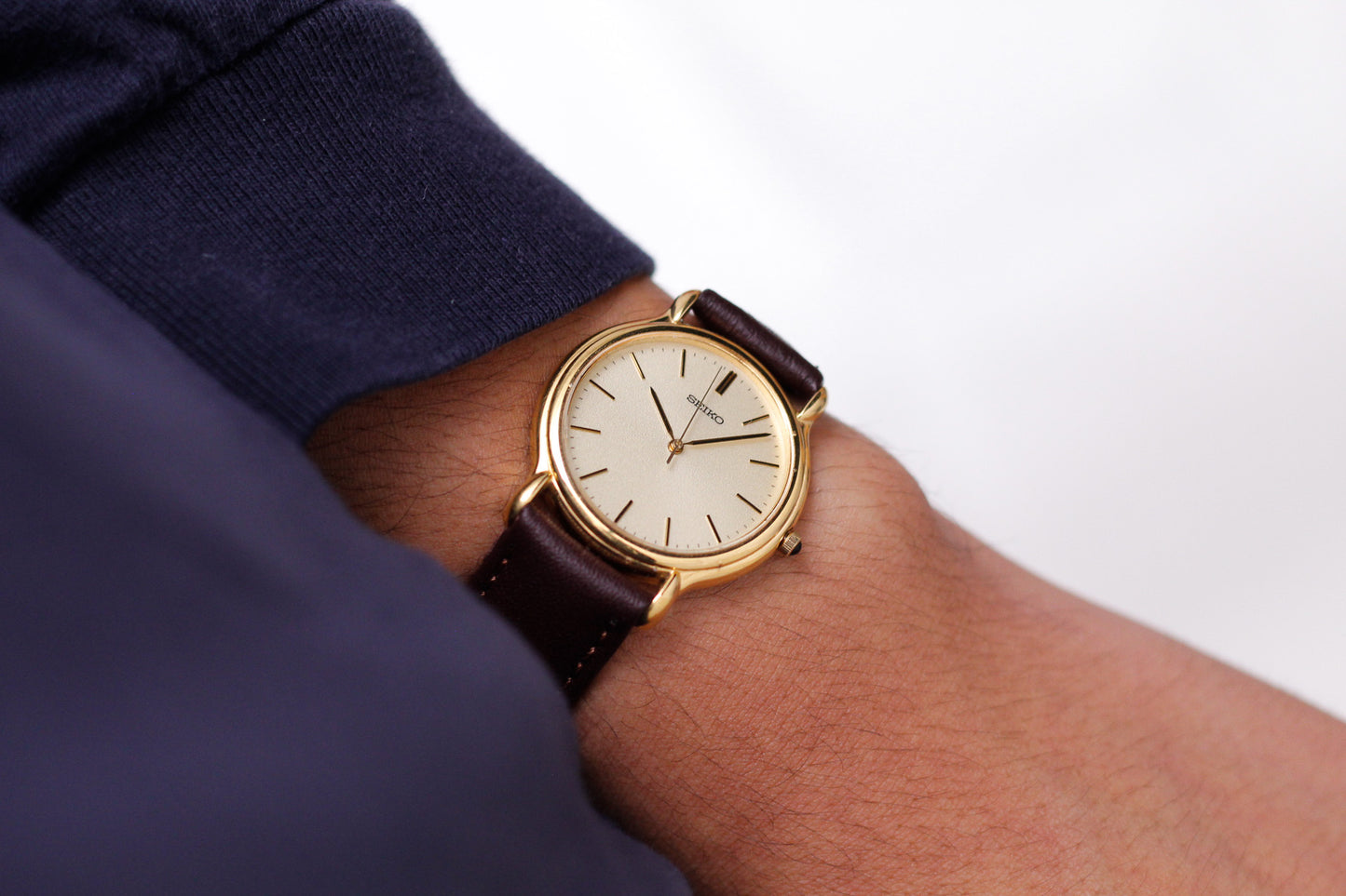 1991 Seiko Quartz Golden Snowflake Dial Men's Wrist-Watch