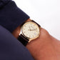 [Serviced] 1980s Hamilton Quartz Light Golden Dial Men's Wrist-Watch
