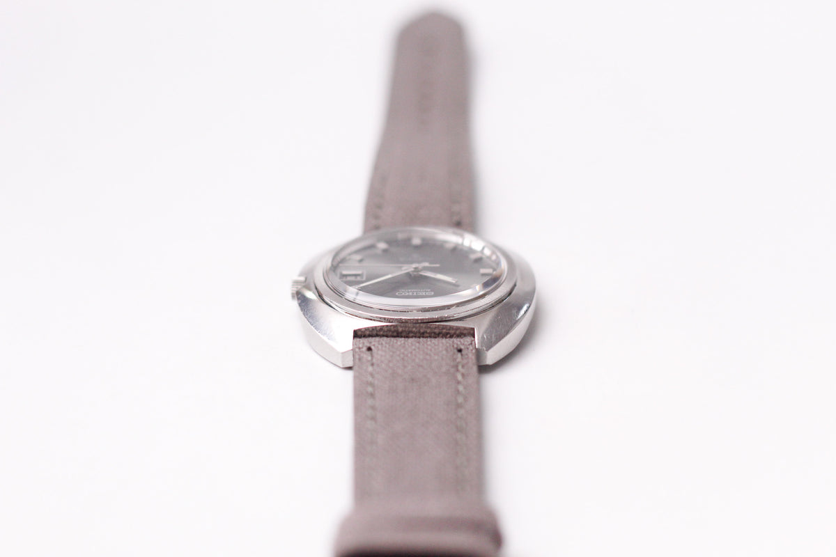 [Serviced] 1972 Seiko Automatic Gray Sunburst Dial Men's Wrist-Watch