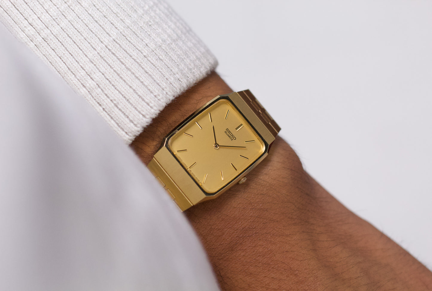 1987 Seiko 'Tank' Gold Toned Men's Wrist-Watch