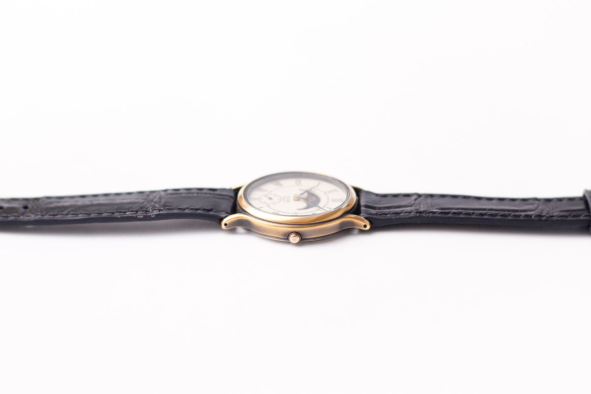 1998 Seiko Alba Quartz Light Golden Moonphase Dial Men's Wrist-Watch