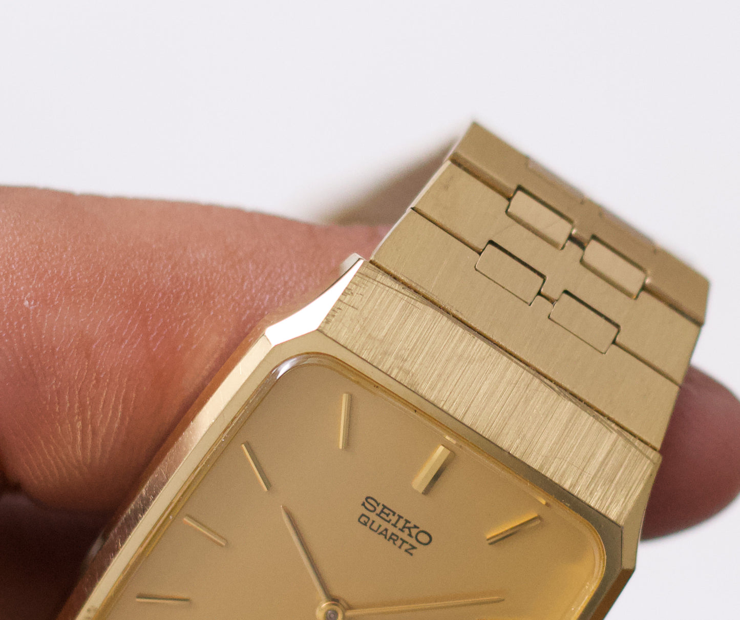 1987 Seiko 'Tank' Gold Toned Men's Wrist-Watch