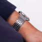 1991 Pulsar Quartz Straight Grain Silver Dial Men's Wrist-Watch