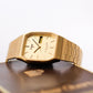 1986 Pulsar Ana-Digi Straight Grain Golden Dial Men's Wrist-Watch W/Box