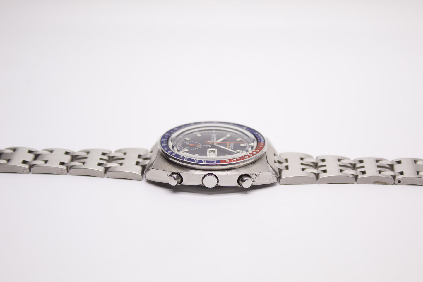 [Serviced] 1970 JDM Seiko Speedtimer Automatic Chronograph Deep Blue Dial Men's Wrist Watch