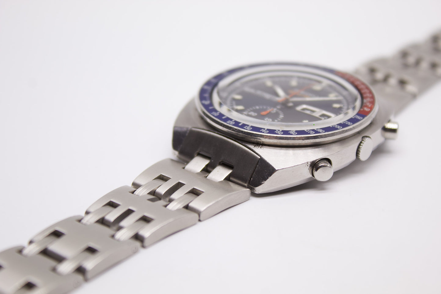 [Serviced] 1970 JDM Seiko Speedtimer Automatic Chronograph Deep Blue Dial Men's Wrist Watch