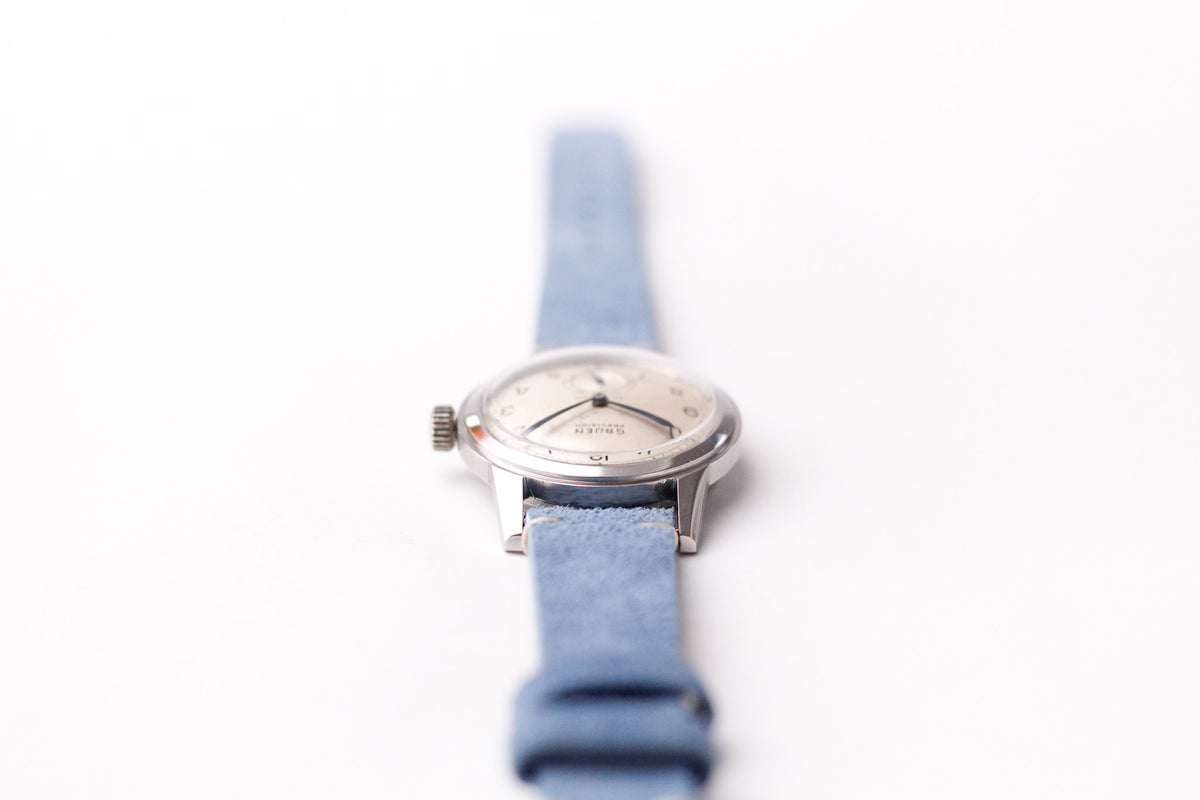 [Serviced] 1940s Greun Bumper Autowind Silver Dial Men's Wrist-Watch